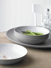 Denby Set of 4 Light Grey Elements Pasta Bowls - Image 1 of 3