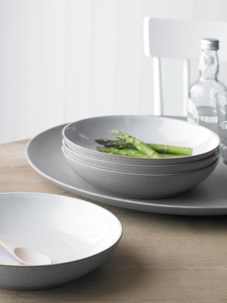 Denby Set of 4 Light Grey Elements Pasta Bowls - Image 1 of 3