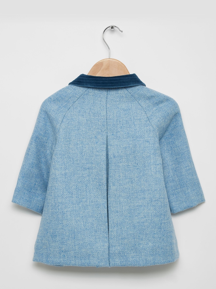 Trotters London Younger Boys Blue Classic Raglan Coat - Image 2 of 3