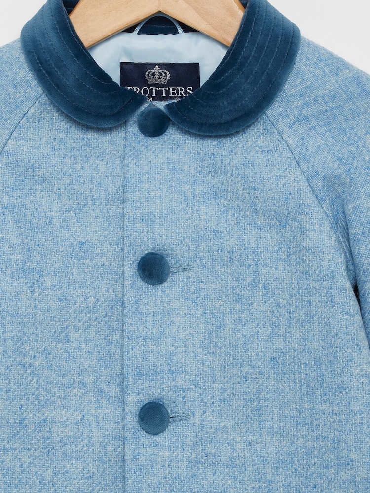 Trotters London Younger Boys Blue Classic Raglan Coat - Image 3 of 3