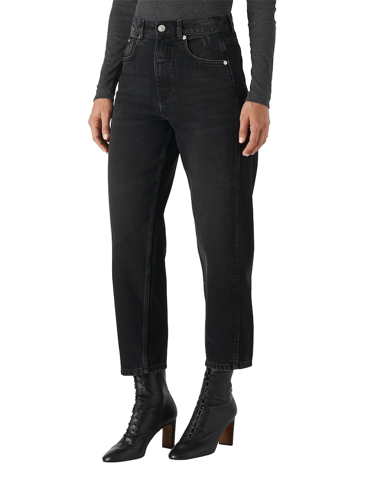 Whistles Black 100% Cotton Authentic Barrel Taper Leg Jeans - Image 1 of 3