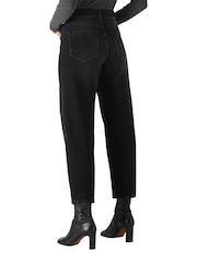 Whistles Black 100% Cotton Authentic Barrel Taper Leg Jeans - Image 2 of 3