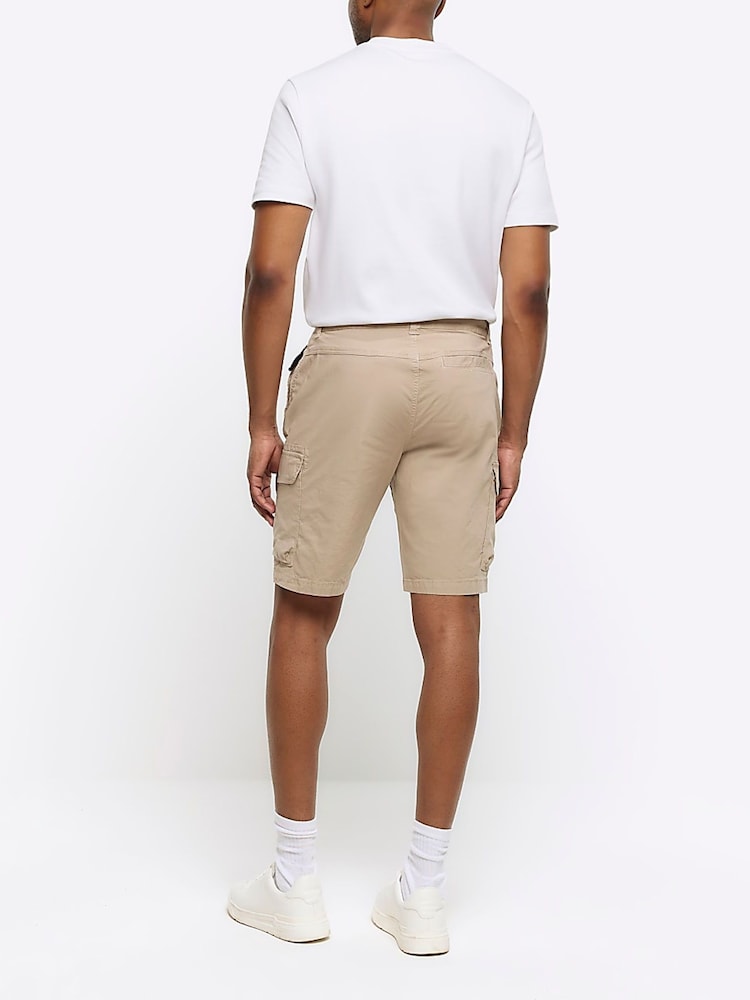 River Island Natural Elasticated Cargo Shorts - Image 2 of 6