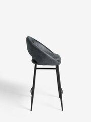 Monza Faux Leather Dark Grey Hewitt Fixed Height Bar Stool - Image 4 of 8