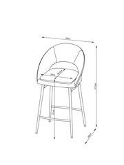 Monza Faux Leather Dark Grey Hewitt Fixed Height Bar Stool - Image 8 of 8