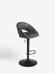 Monza Faux Leather Dark Grey Hewitt Adjustable Height Bar Stool - Image 3 of 8