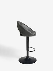Monza Faux Leather Dark Grey Hewitt Adjustable Height Bar Stool - Image 4 of 8