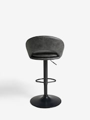 Monza Faux Leather Dark Grey Hewitt Adjustable Height Bar Stool - Image 5 of 8
