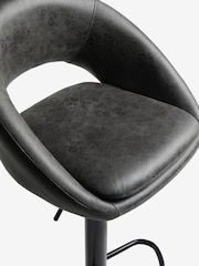 Monza Faux Leather Dark Grey Hewitt Adjustable Height Bar Stool - Image 6 of 8