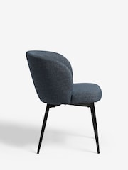 Set of 2 Tweedy Plain Navy Blue Otis Carver Arm Dining Chairs - Image 4 of 8