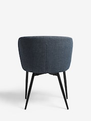 Set of 2 Tweedy Plain Navy Blue Otis Carver Arm Dining Chairs - Image 5 of 8