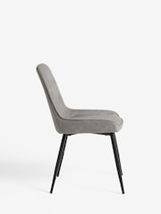 Set of 2 Arona Faux Leather Mid Grey Cole Non Arm Dining Chairs - Image 5 of 9