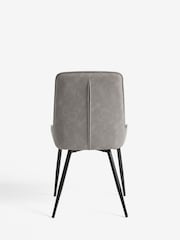 Set of 2 Arona Faux Leather Mid Grey Cole Non Arm Dining Chairs - Image 6 of 9