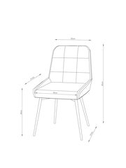 Set of 2 Arona Faux Leather Mid Grey Cole Non Arm Dining Chairs - Image 8 of 9