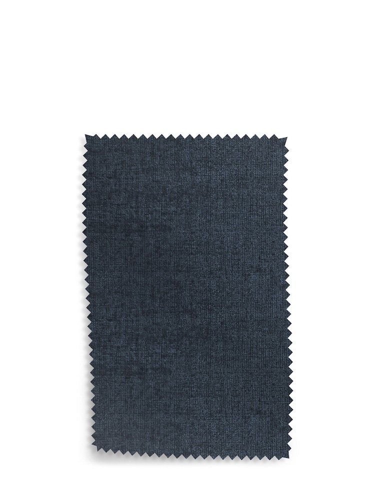 Set of 2 Plush Chenille Slate Teal Blue Hewitt Black Leg Dining Chairs - Image 8 of 8