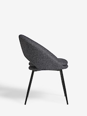Set of 2 Casual Bouclé Charcoal Grey Hewitt Black Leg Dining Chairs - Image 4 of 7