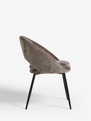 Set of 2 Plush Chenille Mink Brown Hewitt Black Leg Dining Chairs - Image 5 of 8
