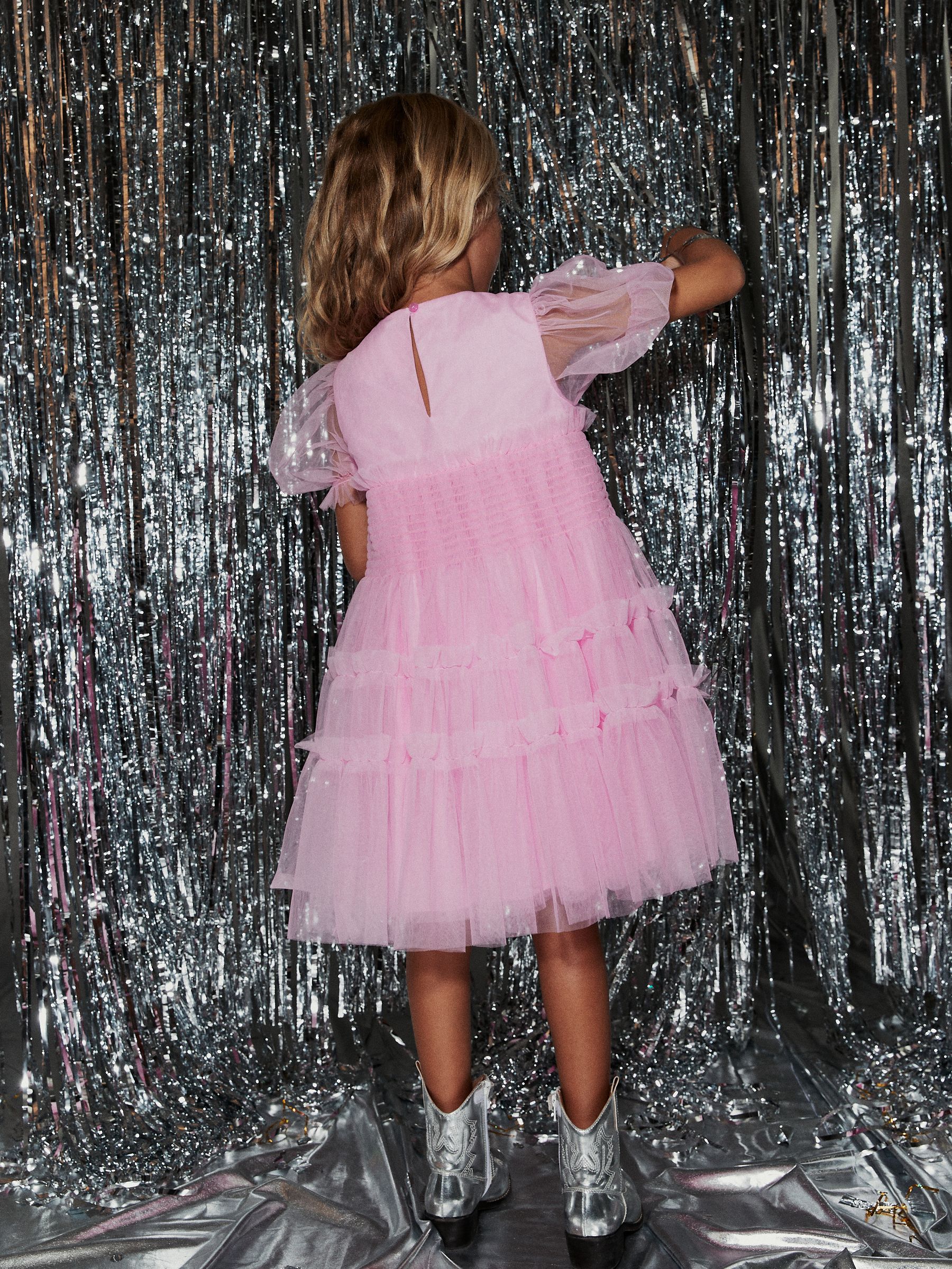 Amazon.com: Kids Toddler Girl Puff Sleeve Tulle Dress Princess Mini Dress  O-Neck Bubble Sleeve Mesh Ruffle Dress 2-8Y for Party: Clothing, Shoes &  Jewelry
