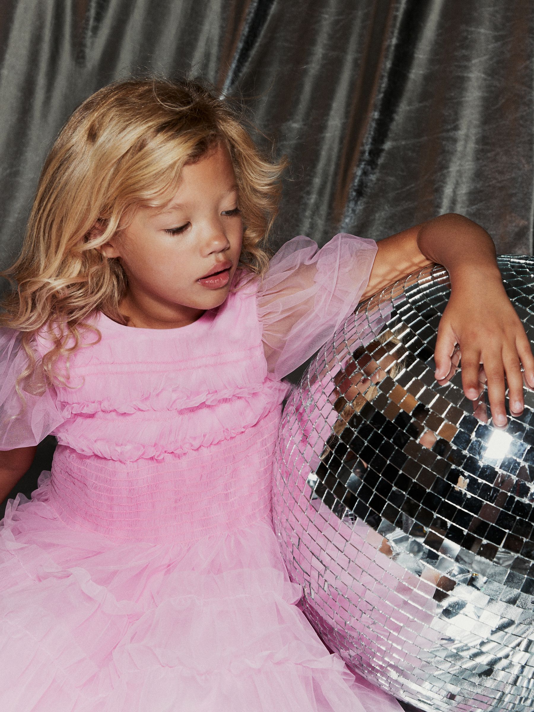 Amazon.com: Kids Toddler Girl Puff Sleeve Tulle Dress Princess Mini Dress  O-Neck Bubble Sleeve Mesh Ruffle Dress 2-8Y for Party: Clothing, Shoes &  Jewelry