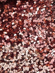 Bronze/Gold Metallic Swirl Velour Sequin Party Dress (3-16yrs) - Image 6 of 6