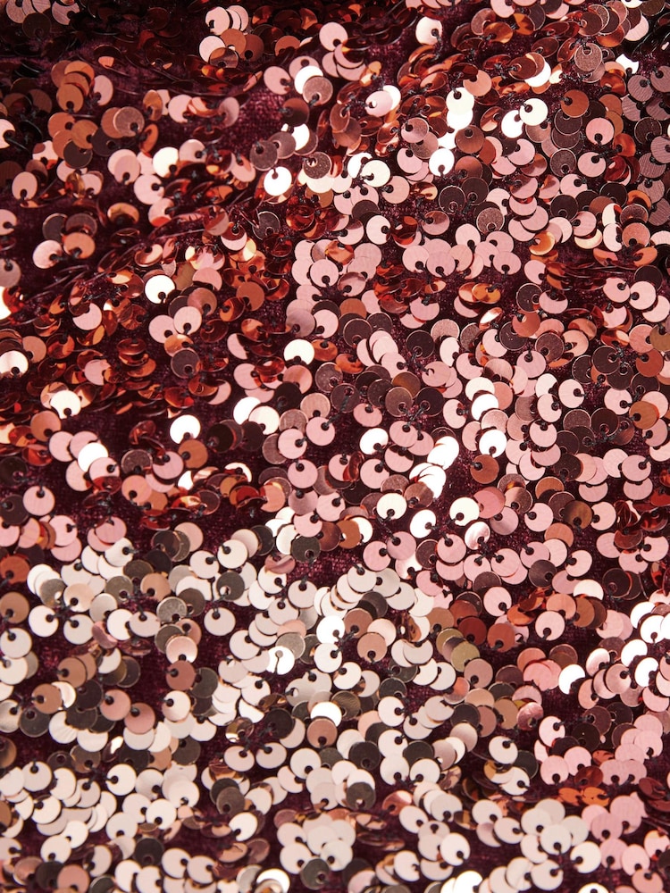 Bronze/Gold Metallic Swirl Velour Sequin Party Dress (3-16yrs) - Image 6 of 6