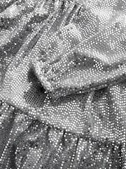 Silver Metallic Long Sleeve Sequin Dress (3-16yrs) - Image 9 of 9