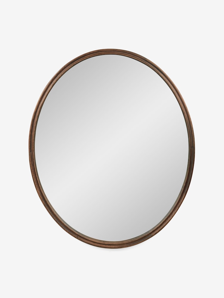 Jasper Conran London Wood Ripple Edge Oval Mirror - Image 1 of 4