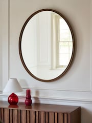 Jasper Conran London Wood Ripple Edge Oval Mirror - Image 2 of 4