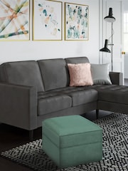 CosmoLiving Charcoal Grey Strummer Velvet Sectional Sofa - Image 1 of 4