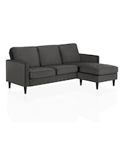 CosmoLiving Charcoal Grey Strummer Velvet Sectional Sofa - Image 2 of 4