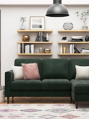 CosmoLiving Green Strummer Velvet Sectional Sofa - Image 1 of 4
