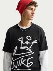 Nike Black Graphic Loose Fit T-Shirt - Image 2 of 6