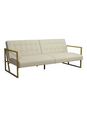 CosmoLiving Ivory Lexington Button Tufted Velvet Sofa Bed - Image 2 of 4