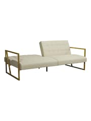 CosmoLiving Ivory Lexington Button Tufted Velvet Sofa Bed - Image 3 of 4