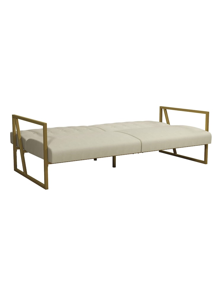 CosmoLiving Ivory Lexington Button Tufted Velvet Sofa Bed - Image 4 of 4