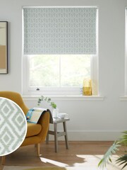 Sage Green Geometric Print Ready Made Blackout Blackout Blind - Image 1 of 1