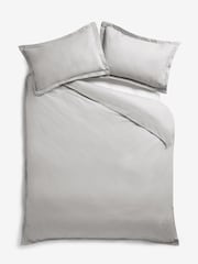 Grey Silver Cotton Rich Duvet Cover and Pillowcase Set - Image 2 of 4
