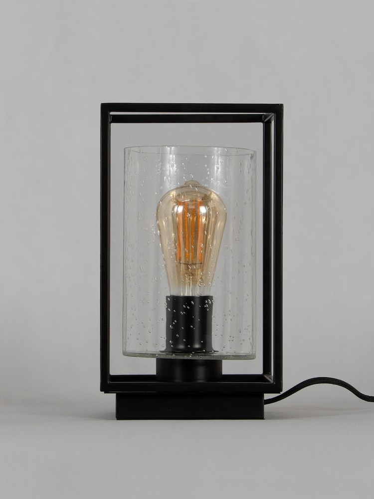 BHS Black Hardy Industrial Cube Table Lamp - Image 2 of 5