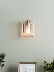 BHS Silver Hardy 1 Light Cage Wall Light with Bubble Glass - Image 1 of 4