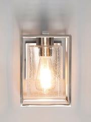BHS Silver Hardy 1 Light Cage Wall Light with Bubble Glass - Image 2 of 4