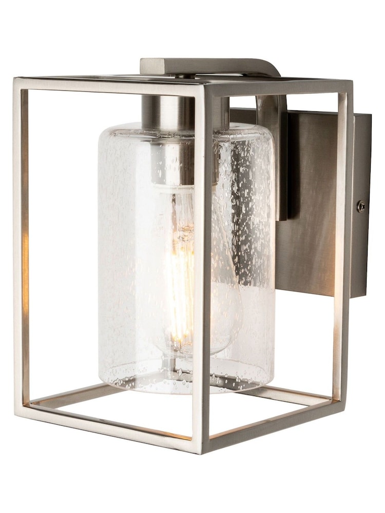 BHS Silver Hardy 1 Light Cage Wall Light with Bubble Glass - Image 4 of 4