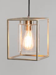 BHS Silver BHS Hardy 1 Light Cage Pendant Ceiling Light - Image 2 of 4