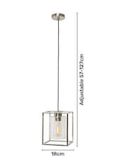 BHS Silver BHS Hardy 1 Light Cage Pendant Ceiling Light - Image 5 of 5