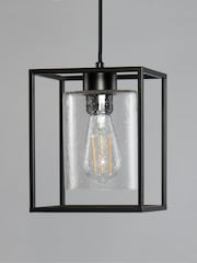 BHS Black BHS Hardy 1 Light Cage Pendant Ceiling Light - Image 2 of 5