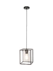 BHS Black BHS Hardy 1 Light Cage Pendant Ceiling Light - Image 5 of 5