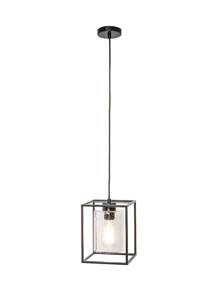 BHS Black BHS Hardy 1 Light Cage Pendant Ceiling Light - Image 5 of 5