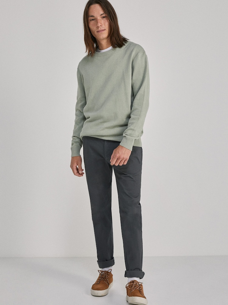 Springfield Grey False Textured Chinos - Image 1 of 5 Springfield Grey False Textured Chinos - Image 1 of 5
