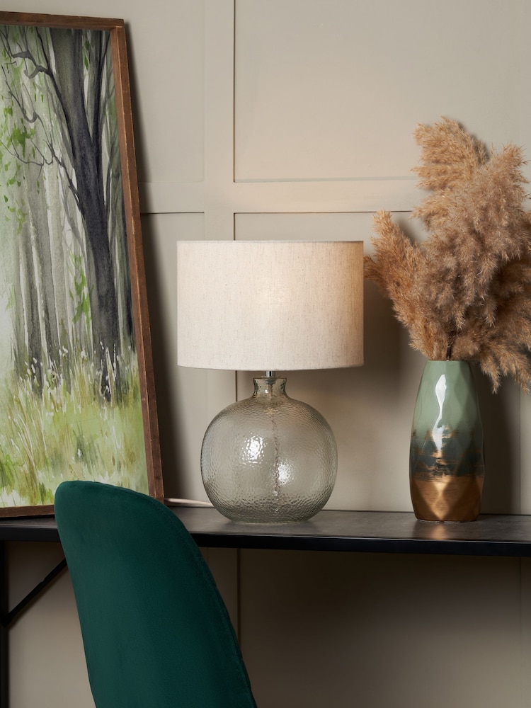 BHS Clear Alfie Bobble Glass Table Lamp - Image 1 of 7