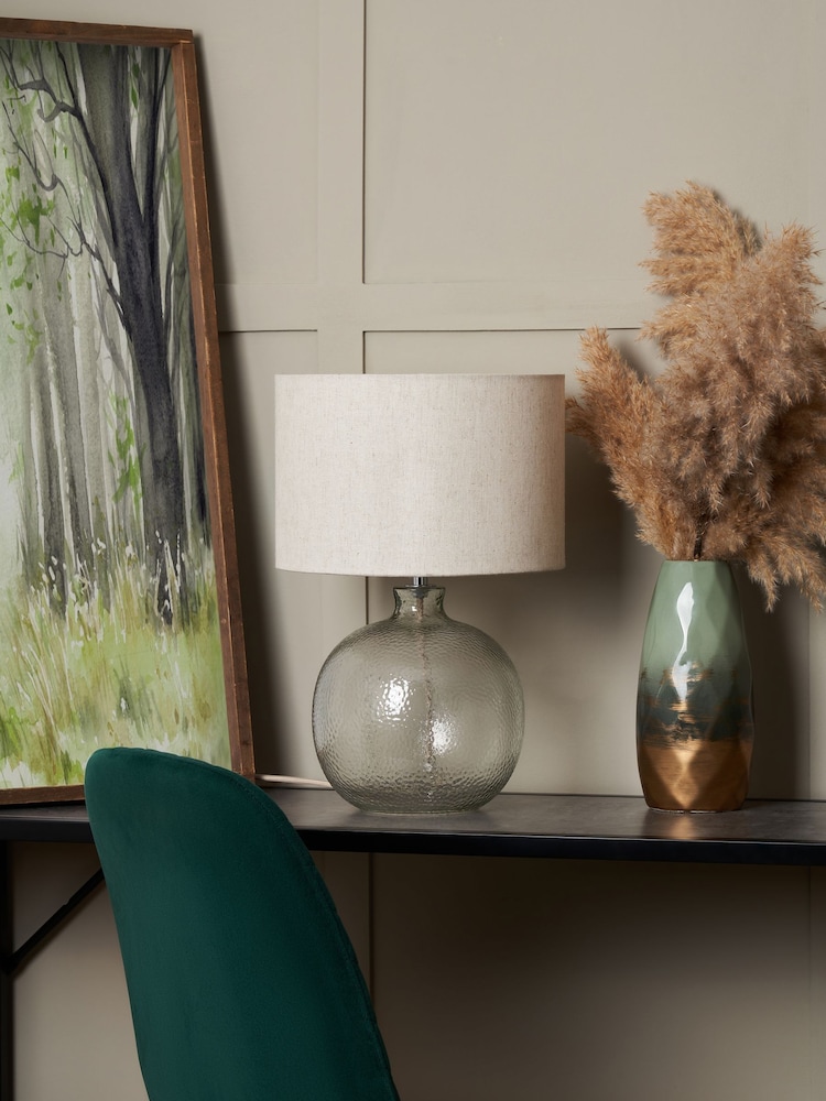 BHS Clear Alfie Bobble Glass Table Lamp - Image 2 of 7