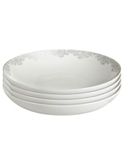 Denby 4 Piece Filigree Silver Monsoon Pasta Bowls Set - Image 2 of 3